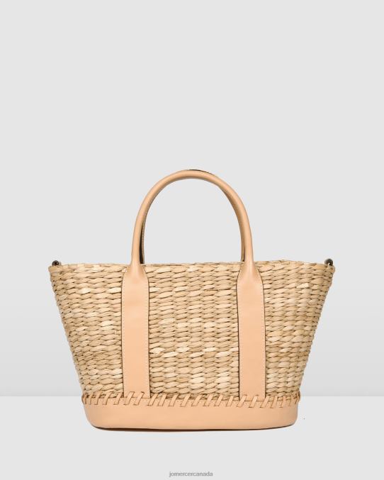 Lena seagrass and leather tote Jo Mercer Natural Accessories 6D6FN462