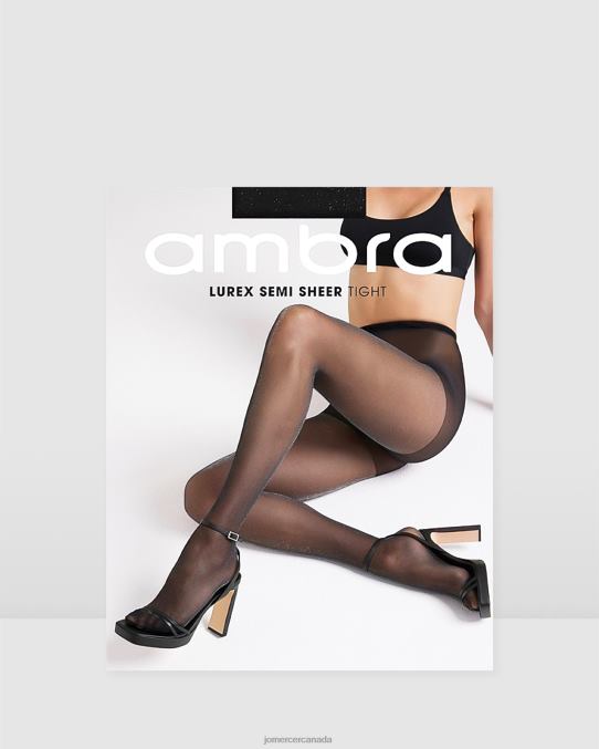 Ambra lurex semi sheer tight Jo Mercer Black Silver Accessories 6D6FN484