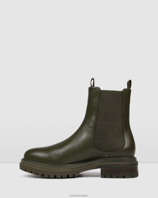 Bloom flat ankle boots Jo Mercer Olive Green Leather Footwear 6D6FN338