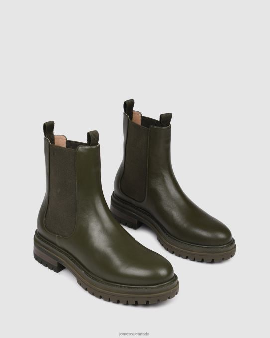 Bloom flat ankle boots Jo Mercer Olive Green Leather Footwear 6D6FN338