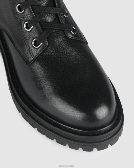 Bordeaux flat ankle boots Jo Mercer Black Leather Footwear 6D6FN345