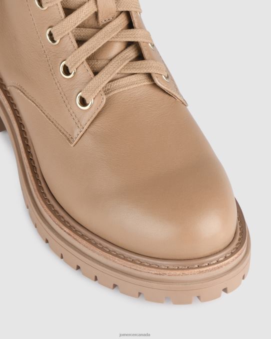 Bordeaux flat ankle boots Jo Mercer Tan Leather Footwear 6D6FN340
