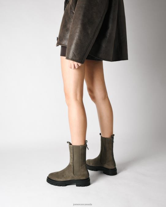 Braxton flat ankle boots Jo Mercer Khaki Suede Footwear 6D6FN297