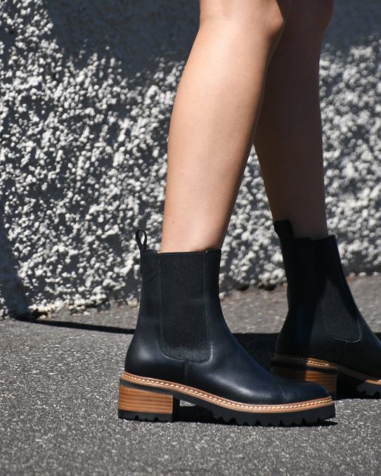 Como flat ankle boots Jo Mercer Black Leather Footwear 6D6FN327