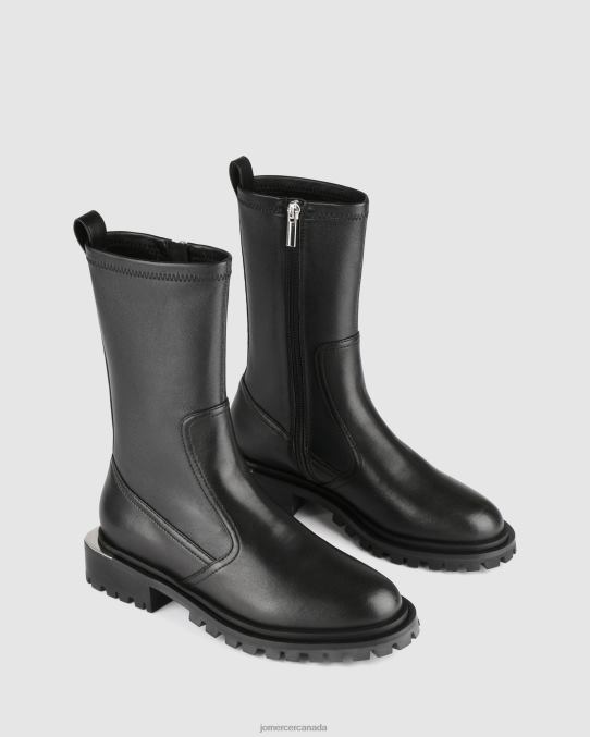 Rachel calf boots Jo Mercer Black Leather Footwear 6D6FN378