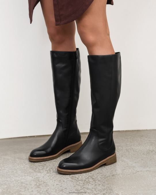 Hira knee boots Jo Mercer Black Leather Footwear 6D6FN387