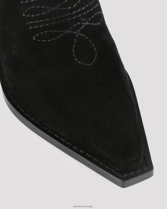 Western calf boots Jo Mercer Black Suede Footwear 6D6FN377