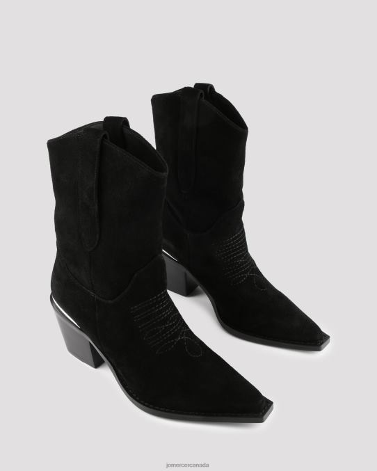 Western calf boots Jo Mercer Black Suede Footwear 6D6FN377