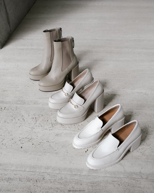 Emma high platform ankle boots Jo Mercer Taupe Leather Footwear 6D6FN147