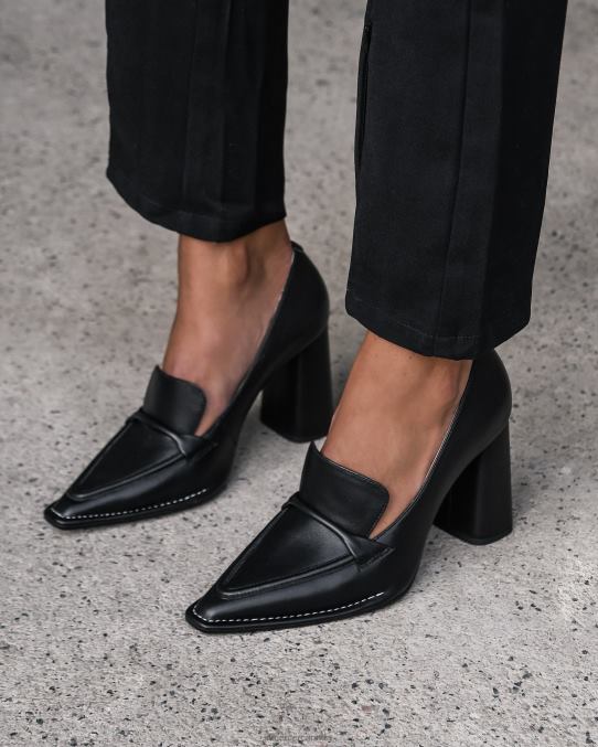 Covet high heels Jo Mercer Black Leather Footwear 6D6FN79