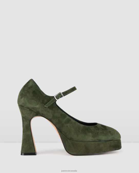 Ravina platform high heels Jo Mercer Forest Green Suede Footwear 6D6FN96