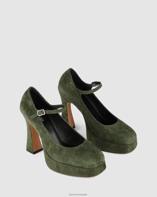 Ravina platform high heels Jo Mercer Forest Green Suede Footwear 6D6FN96