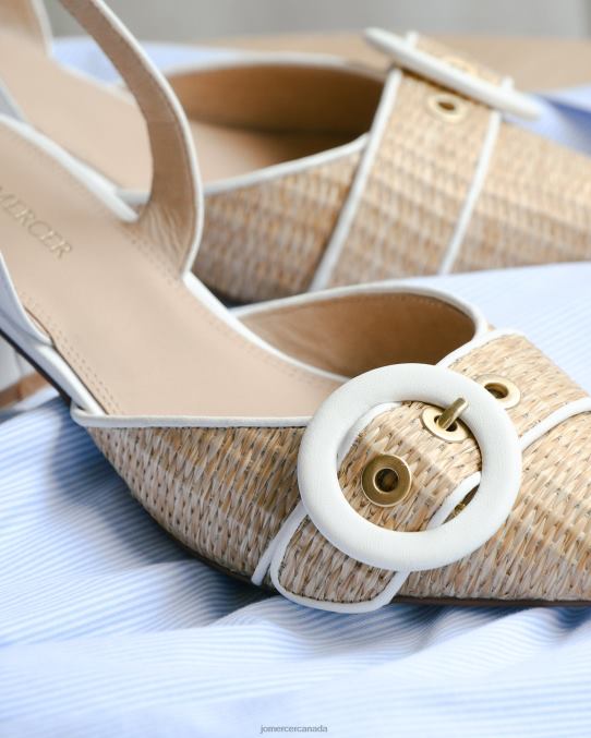 Chelsea low heels Jo Mercer White Raffia Footwear 6D6FN13
