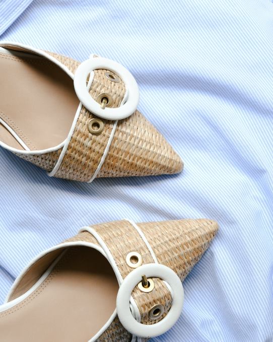 Chelsea low heels Jo Mercer White Raffia Footwear 6D6FN13