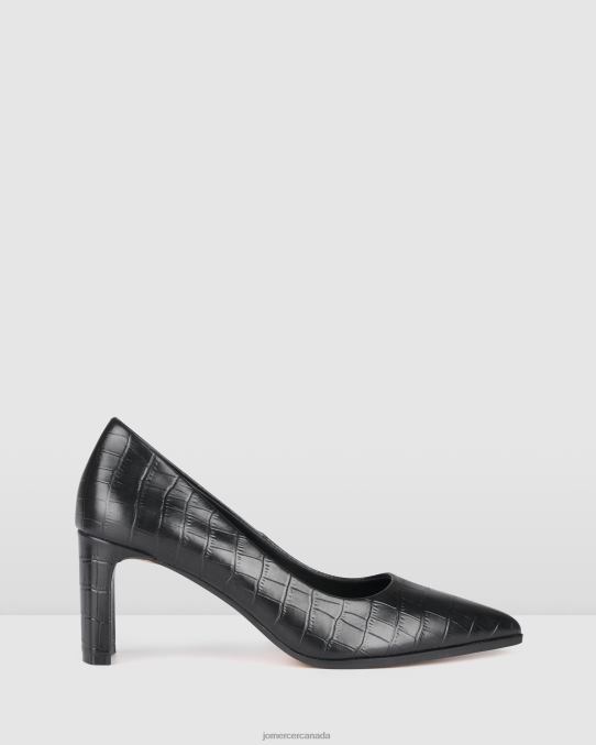 Georgia mid heels Jo Mercer Black Croc Footwear 6D6FN38