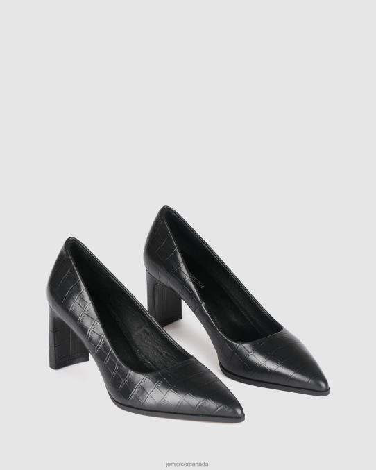 Georgia mid heels Jo Mercer Black Croc Footwear 6D6FN38