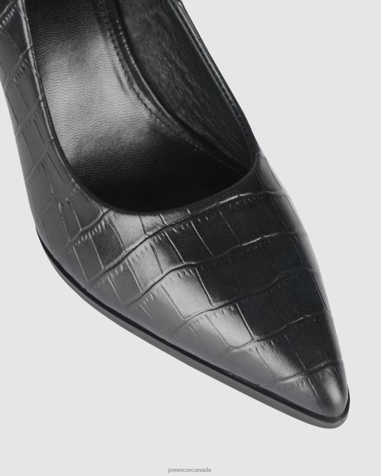 Georgia mid heels Jo Mercer Black Croc Footwear 6D6FN38