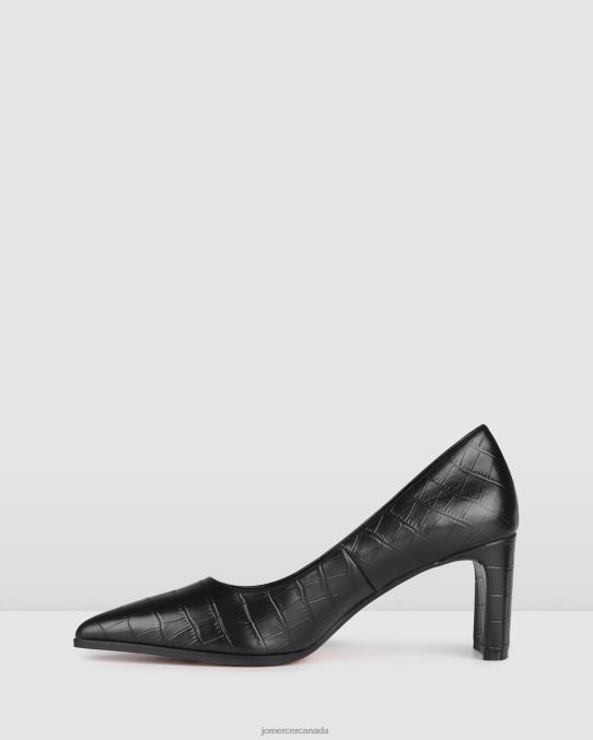 Georgia mid heels Jo Mercer Black Croc Footwear 6D6FN38