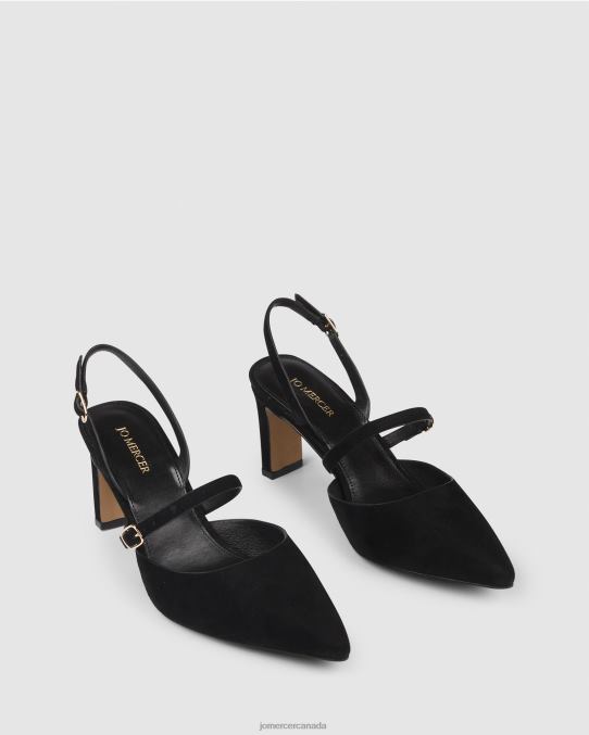 Karina mid heels Jo Mercer Black Suede Footwear 6D6FN27