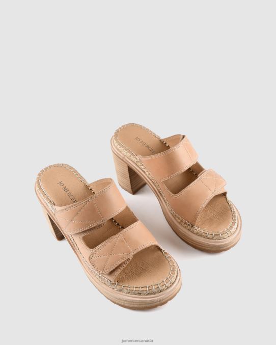 Kruze mid block heel espadrilles Jo Mercer Natural Leather Footwear 6D6FN48
