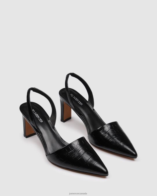 Kyra mid heels Jo Mercer Black Croc Footwear 6D6FN23