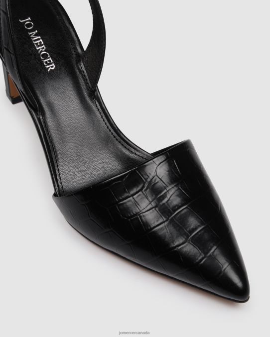 Kyra mid heels Jo Mercer Black Croc Footwear 6D6FN23