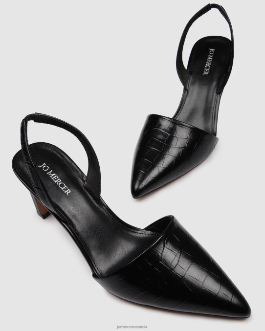Kyra mid heels Jo Mercer Black Croc Footwear 6D6FN23