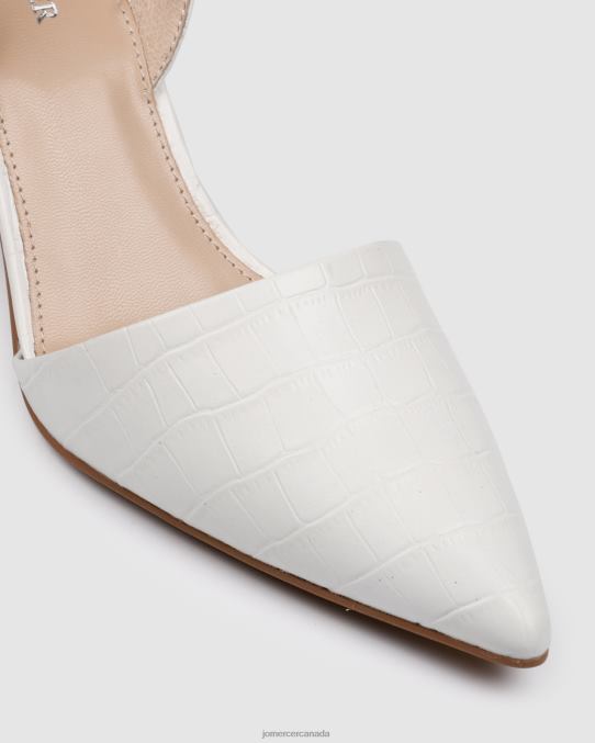 Kyra mid heels Jo Mercer White Croc Footwear 6D6FN26