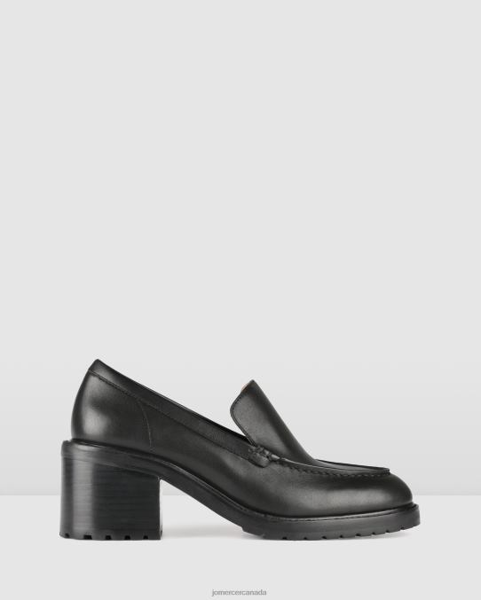 Natalia mid heel loafers Jo Mercer Black Leather Footwear 6D6FN17