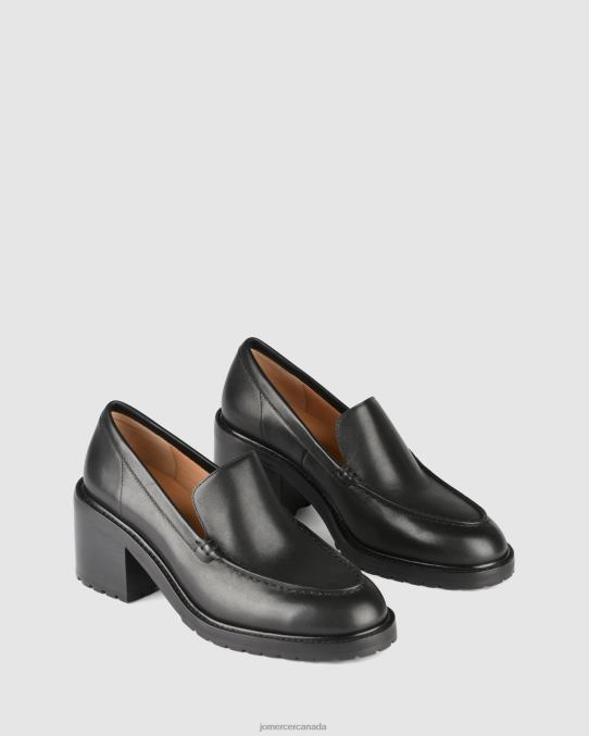 Natalia mid heel loafers Jo Mercer Black Leather Footwear 6D6FN17