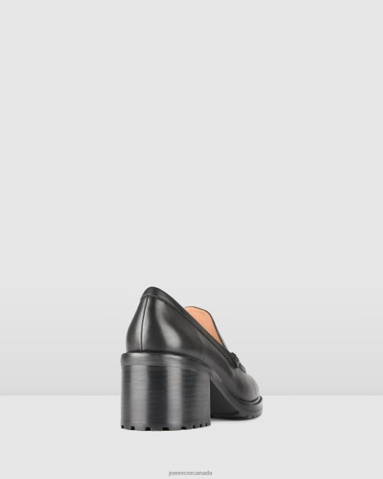 Natalia mid heel loafers Jo Mercer Black Leather Footwear 6D6FN17
