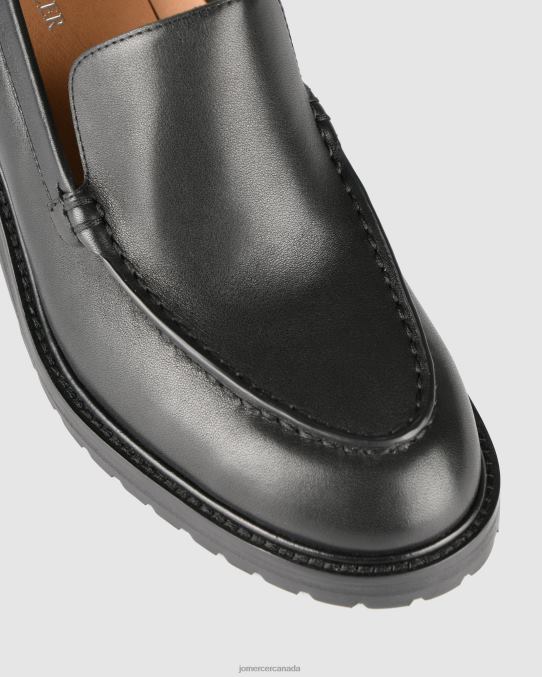 Natalia mid heel loafers Jo Mercer Black Leather Footwear 6D6FN17