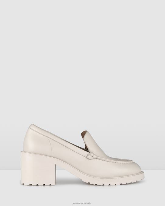 Natalia mid heel loafers Jo Mercer Off White Leather Footwear 6D6FN18