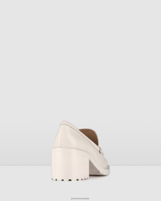 Natalia mid heel loafers Jo Mercer Off White Leather Footwear 6D6FN18