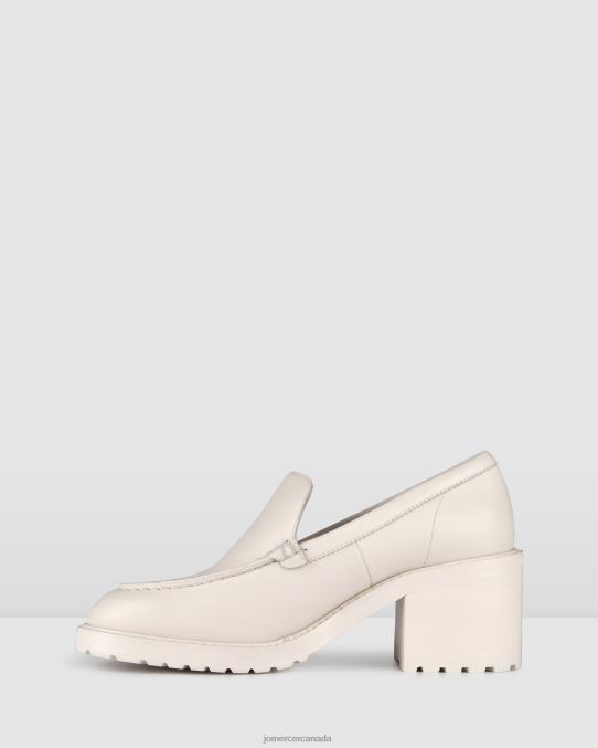Natalia mid heel loafers Jo Mercer Off White Leather Footwear 6D6FN18