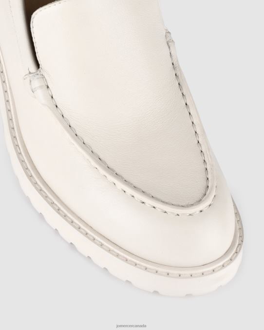 Natalia mid heel loafers Jo Mercer Off White Leather Footwear 6D6FN18