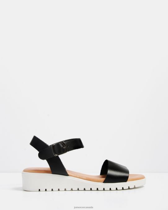 Alina flat sandals Jo Mercer Black Leather Footwear 6D6FN287
