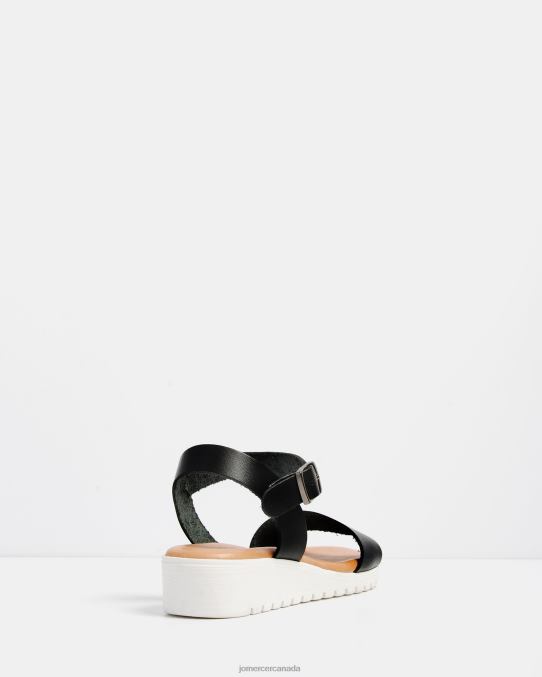 Alina flat sandals Jo Mercer Black Leather Footwear 6D6FN287
