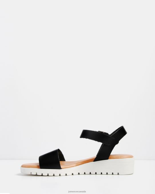 Alina flat sandals Jo Mercer Black Leather Footwear 6D6FN287