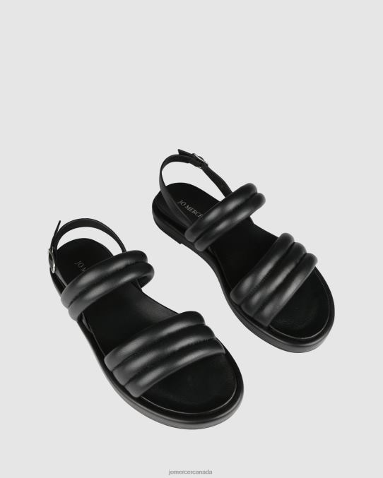 Cabel flat sandals Jo Mercer Black Leather Footwear 6D6FN273