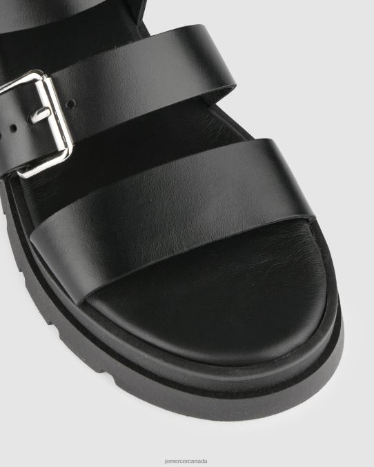 Gia flat sandals Jo Mercer Black Leather Footwear 6D6FN275