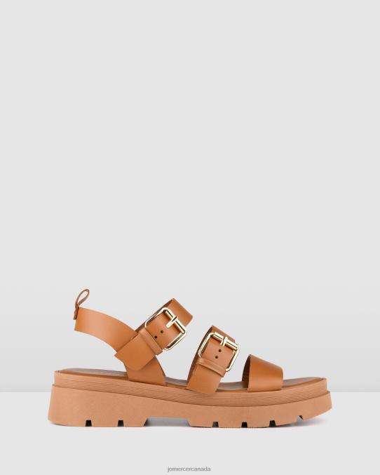 Gia flat sandals Jo Mercer Tan Leather Footwear 6D6FN276