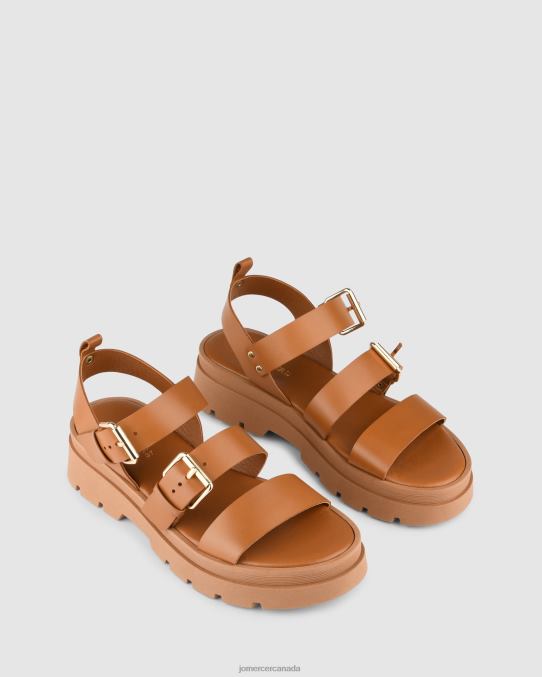 Gia flat sandals Jo Mercer Tan Leather Footwear 6D6FN276