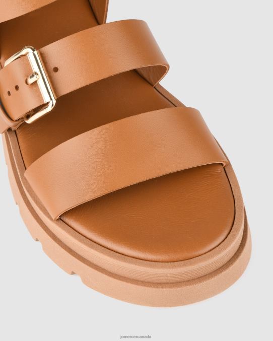 Gia flat sandals Jo Mercer Tan Leather Footwear 6D6FN276