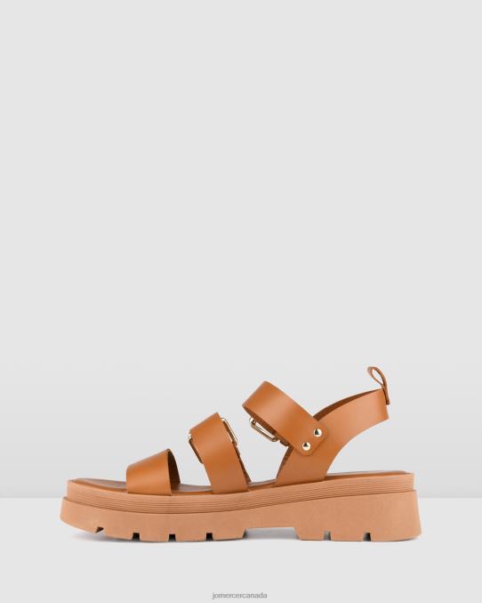 Gia flat sandals Jo Mercer Tan Leather Footwear 6D6FN276