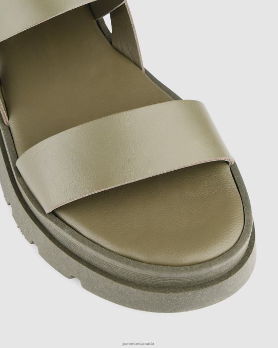 Grace flat sandals Jo Mercer Olive Green Leather Footwear 6D6FN277