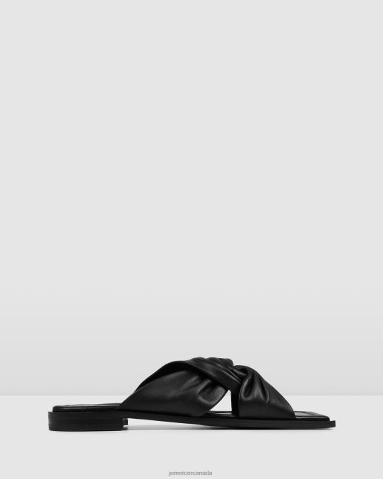 Hadley flat sandals Jo Mercer Black Leather Footwear 6D6FN291