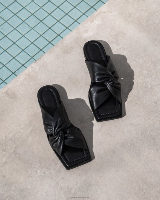 Hadley flat sandals Jo Mercer Black Leather Footwear 6D6FN291