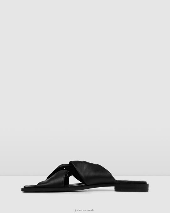 Hadley flat sandals Jo Mercer Black Leather Footwear 6D6FN291