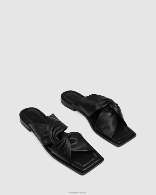 Hadley flat sandals Jo Mercer Black Leather Footwear 6D6FN291